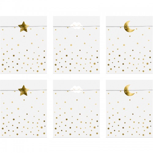 Sacos Papel Estrelas Douradas